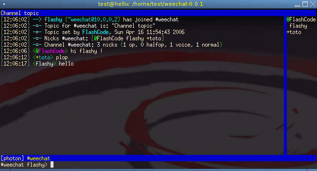 WeeChat 0.0.1