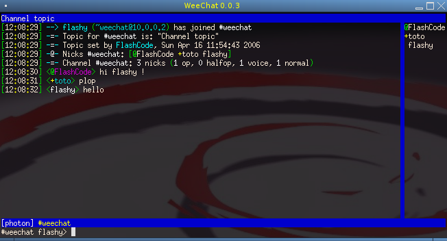 WeeChat 0.0.3