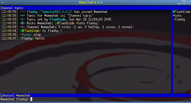 WeeChat 0.0.4