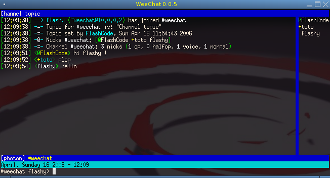 WeeChat 0.0.5