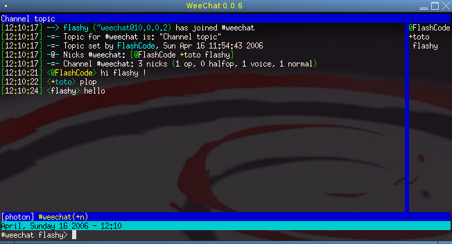WeeChat 0.0.6