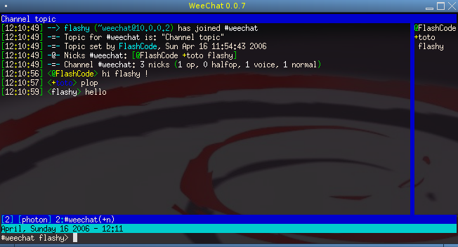 WeeChat 0.0.7