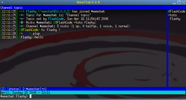 WeeChat 0.0.8