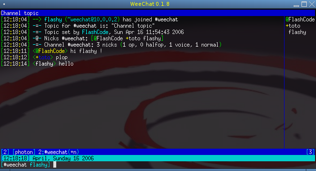 WeeChat 0.1.8